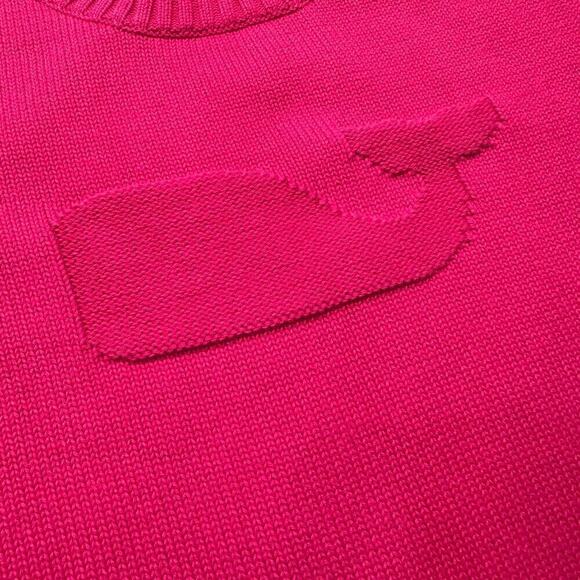 Vineyard Vines Pink Crewneck Sweater with Whale Motif - Picture 3 of 7